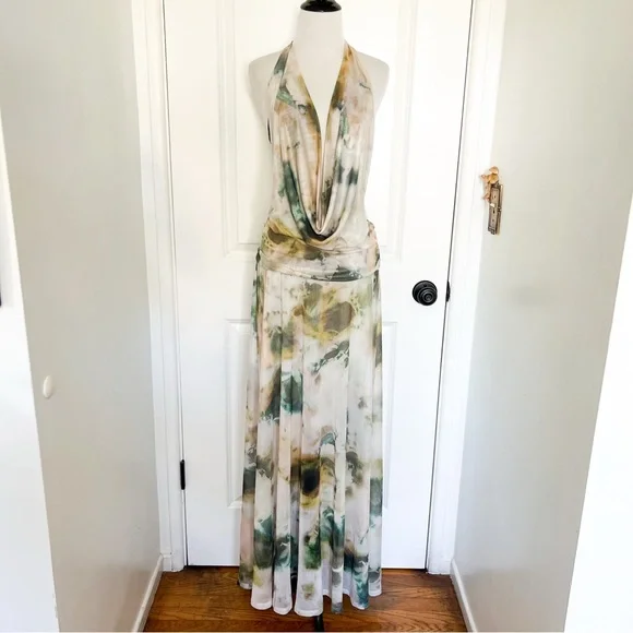 strapless open back dress Susana Monaco Halter Low Back Maxi Dress